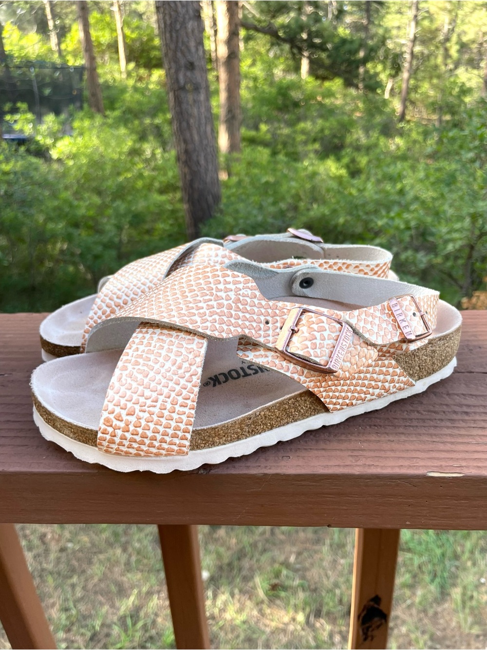 Birkenstock Tulum Mermaid Cream Metallic Backstrap Sandals (Regular Fit) Sz 36 - Picture 3 of 7